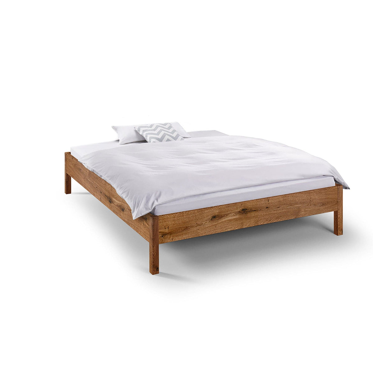 Holzmanufaktur BASIC Bett Wildeiche gebürstet / 90