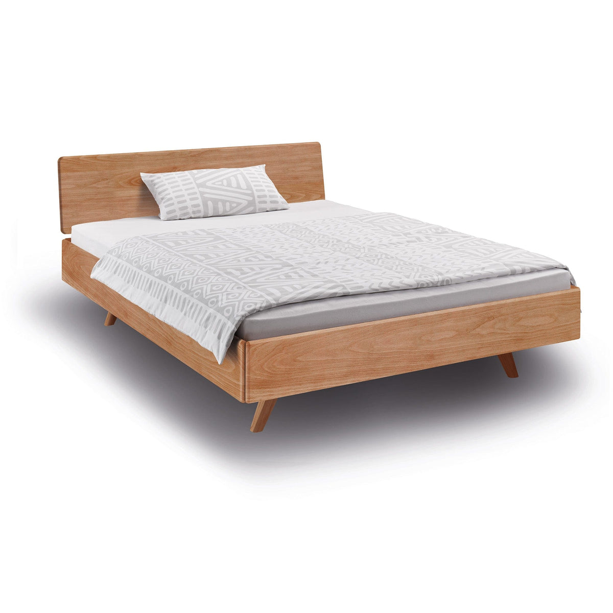 Holzmanufaktur Bett DONNA mit sanften Rundungen in massivem Buchenholz