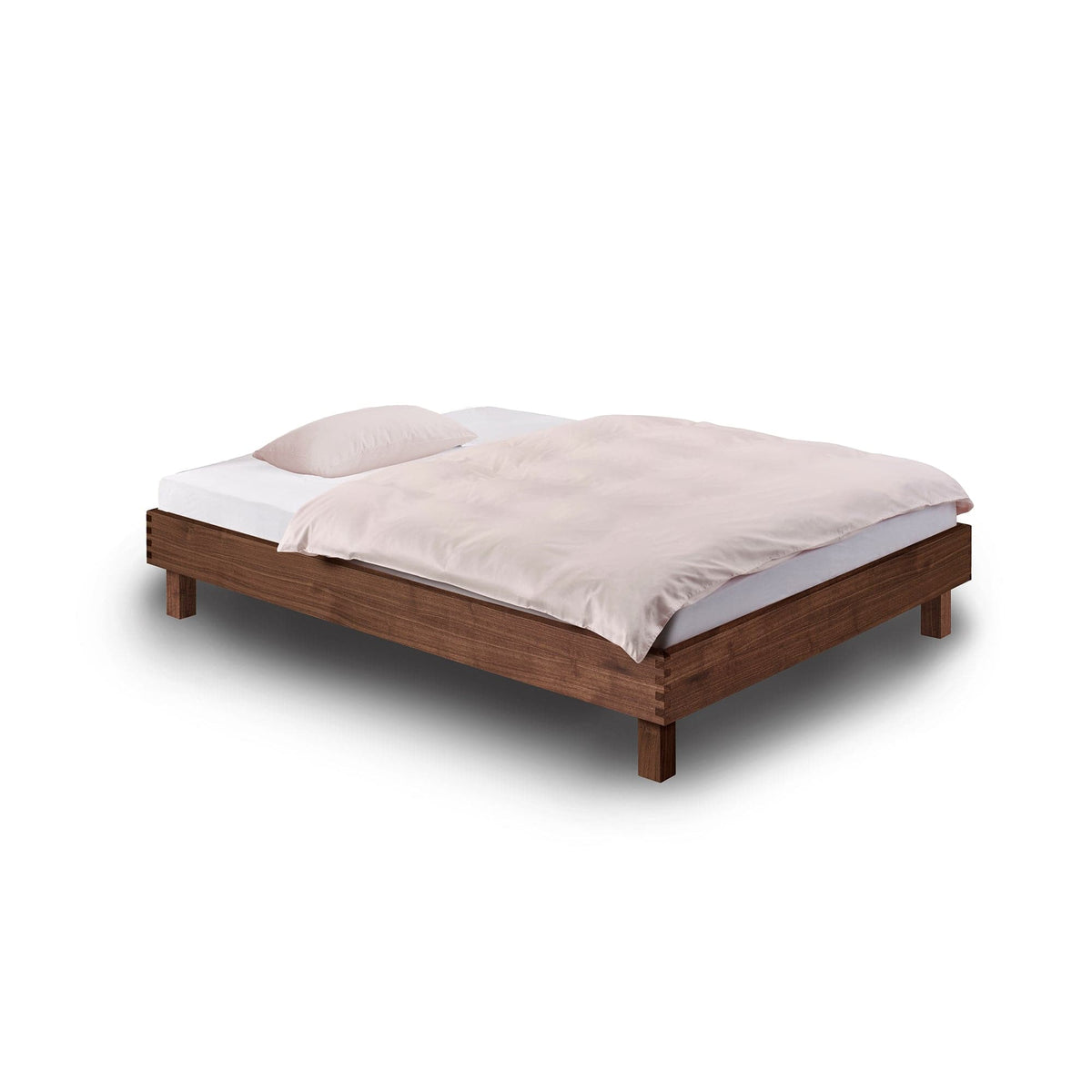 STEP-X PURE Massivholzbett ohne Kopfteil aus Nussbaum