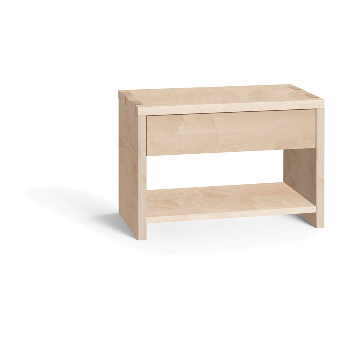 Holzmanufaktur NAP Nachttisch Schubkasten und Fachboden Ahorn / 49.2 x 34 x 35 / Holzboden