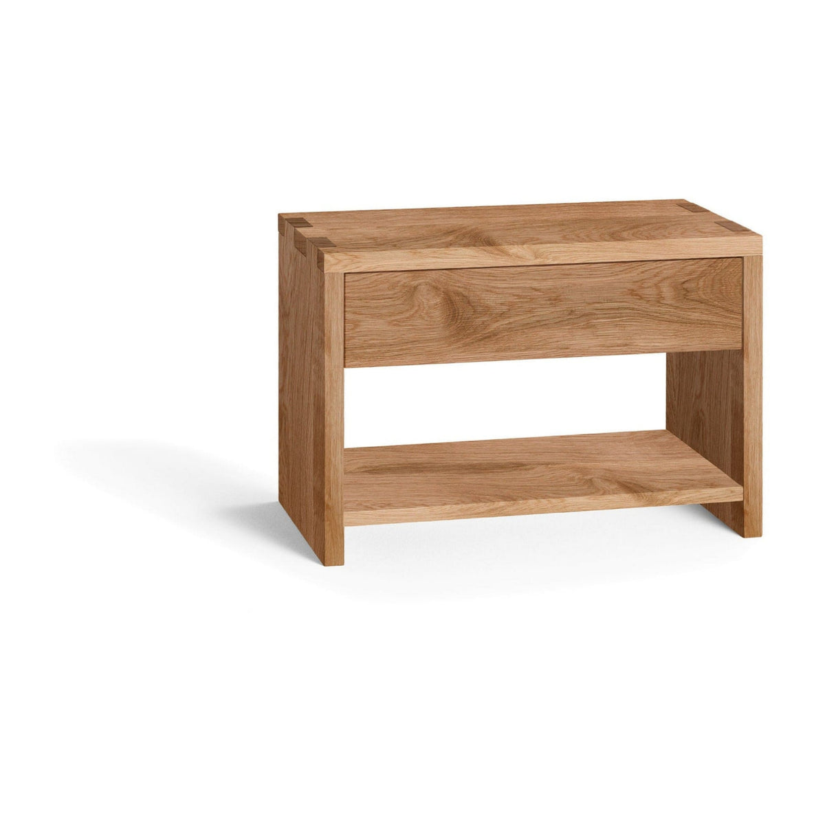 Holzmanufaktur NAP Nachttisch Schubkasten und Fachboden Eiche / 49.2 x 34 x 35 / Holzboden